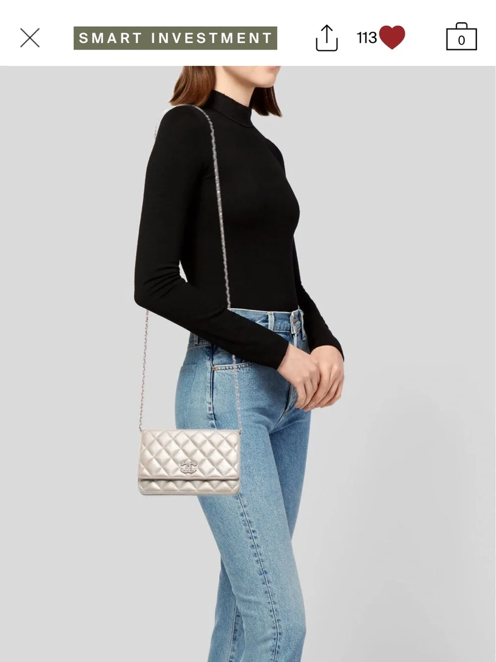 Chanel Metallic Wallet on Chain